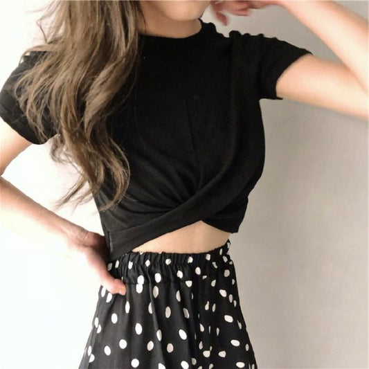 Blusa Estilo Coreano Oversize - Blanco y Negro